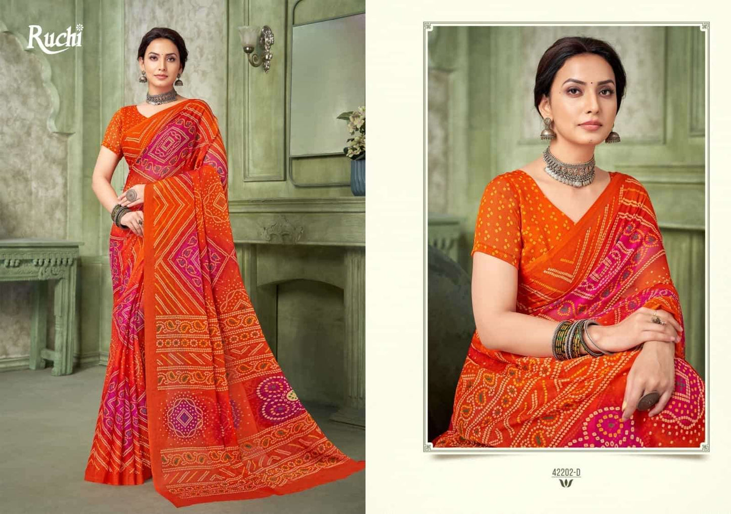 Ruchi Saree Super Star Chiffon Vol 193 Chiffon Saree - Amrah Wholesale