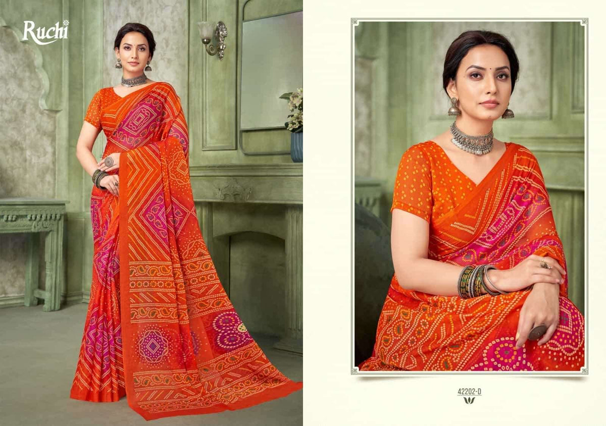 Ruchi Saree Super Star Chiffon Vol 193 Chiffon Saree - Amrah Wholesale
