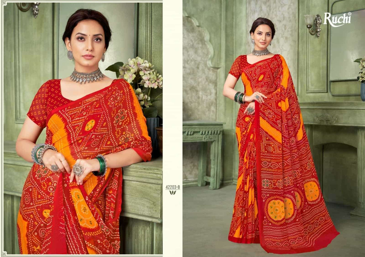 Ruchi Saree Super Star Chiffon Vol 193 Chiffon Saree - Amrah Wholesale