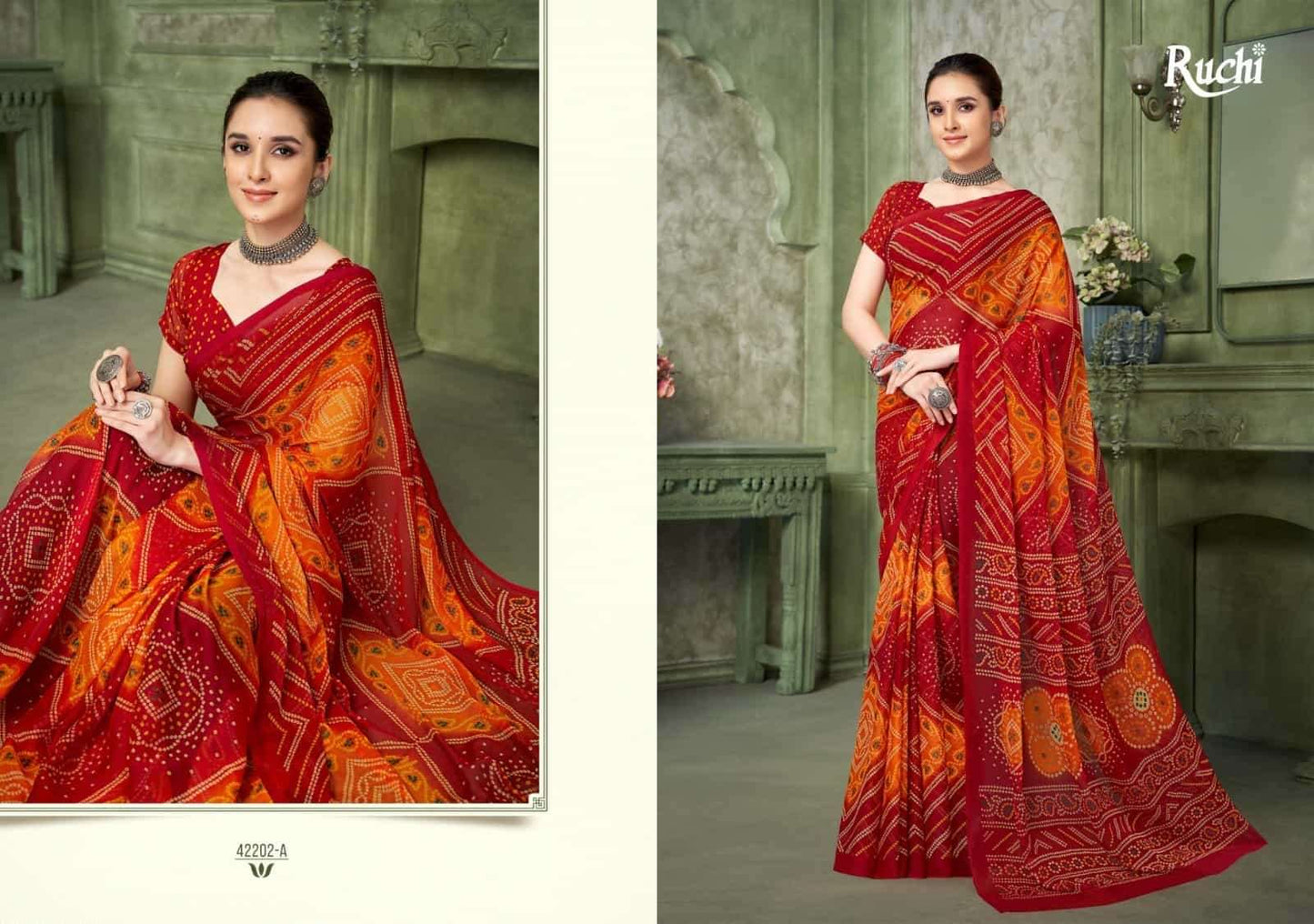 Ruchi Saree Super Star Chiffon Vol 193 Chiffon Saree - Amrah Wholesale