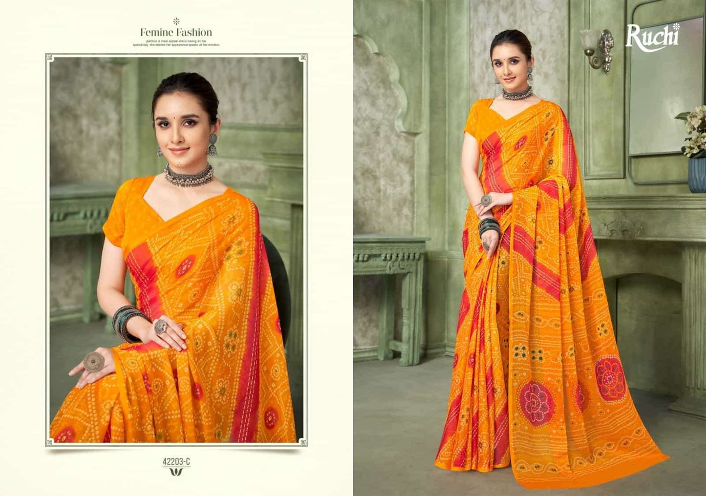 Ruchi Saree Super Star Chiffon Vol 193 Chiffon Saree - Amrah Wholesale