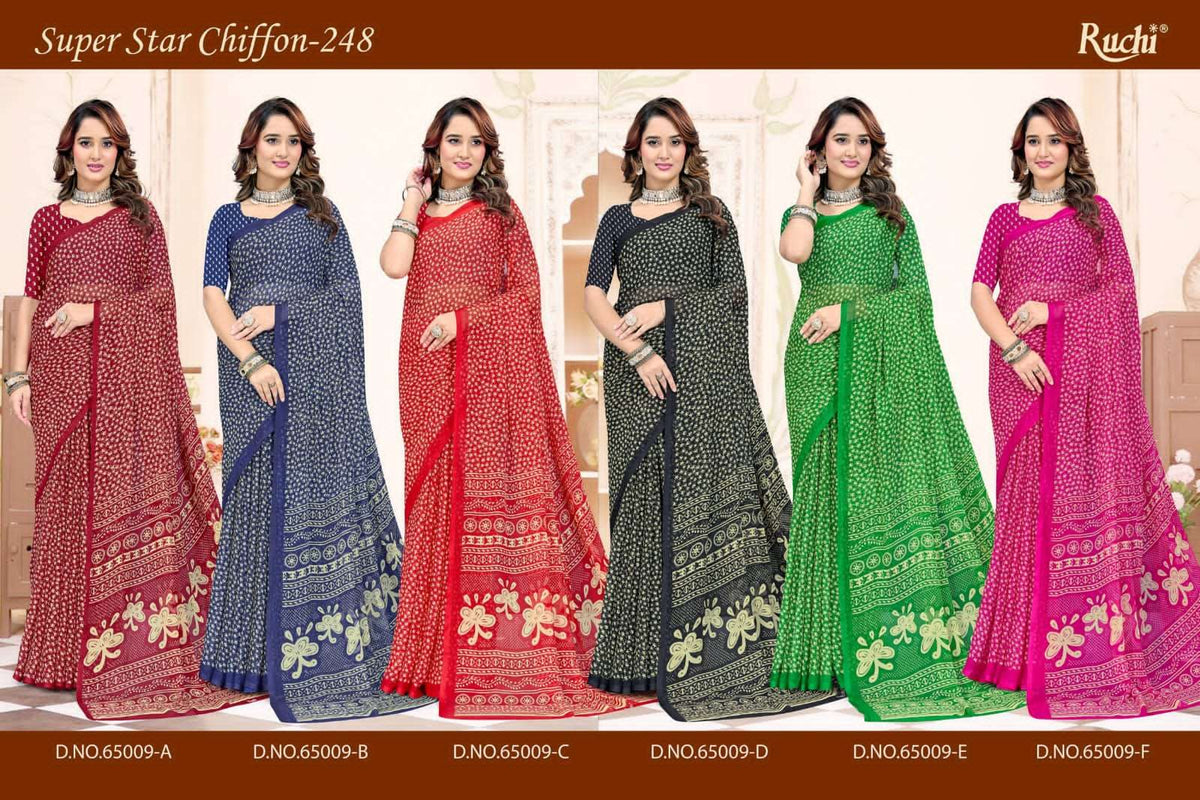 Ruchi Saree Super Star Chiffon Vol 248 Chiffon Saree - Amrah Wholesale