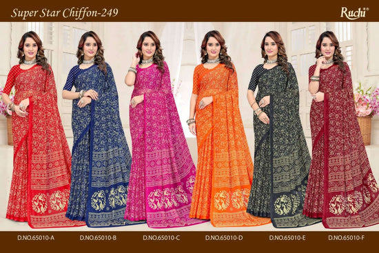 Ruchi Saree Super Star Chiffon Vol 249 Chiffon Saree With Fancy Blouse - Amrah Wholesale