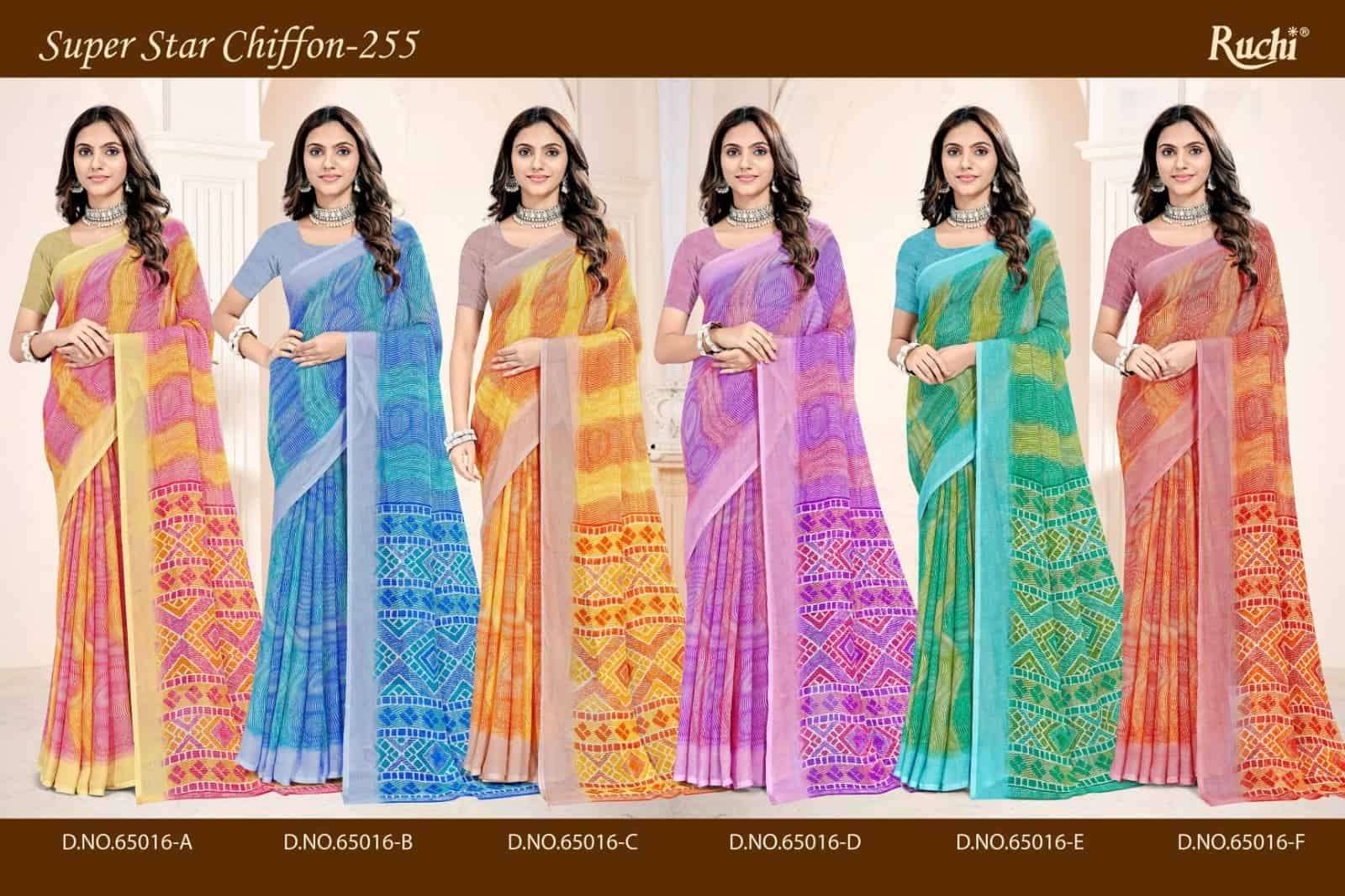 Ruchi Saree Super Star Chiffon Vol 255 Chiffon Saree