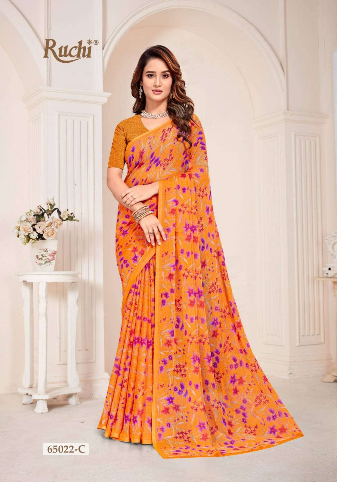 Ruchi Saree Super Star Chiffon Vol 261 Chiffon Saree Wholesale - Amrah Wholesale