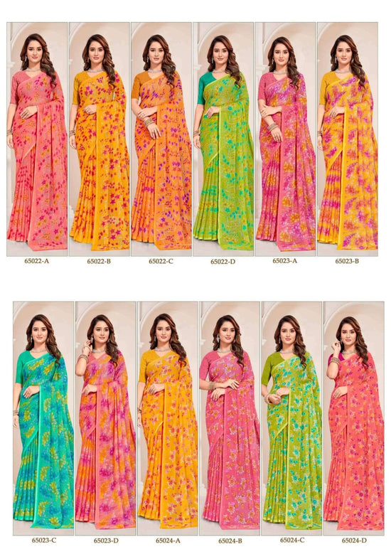 Ruchi Saree Super Star Chiffon Vol 261 Chiffon Saree Wholesale - Amrah Wholesale