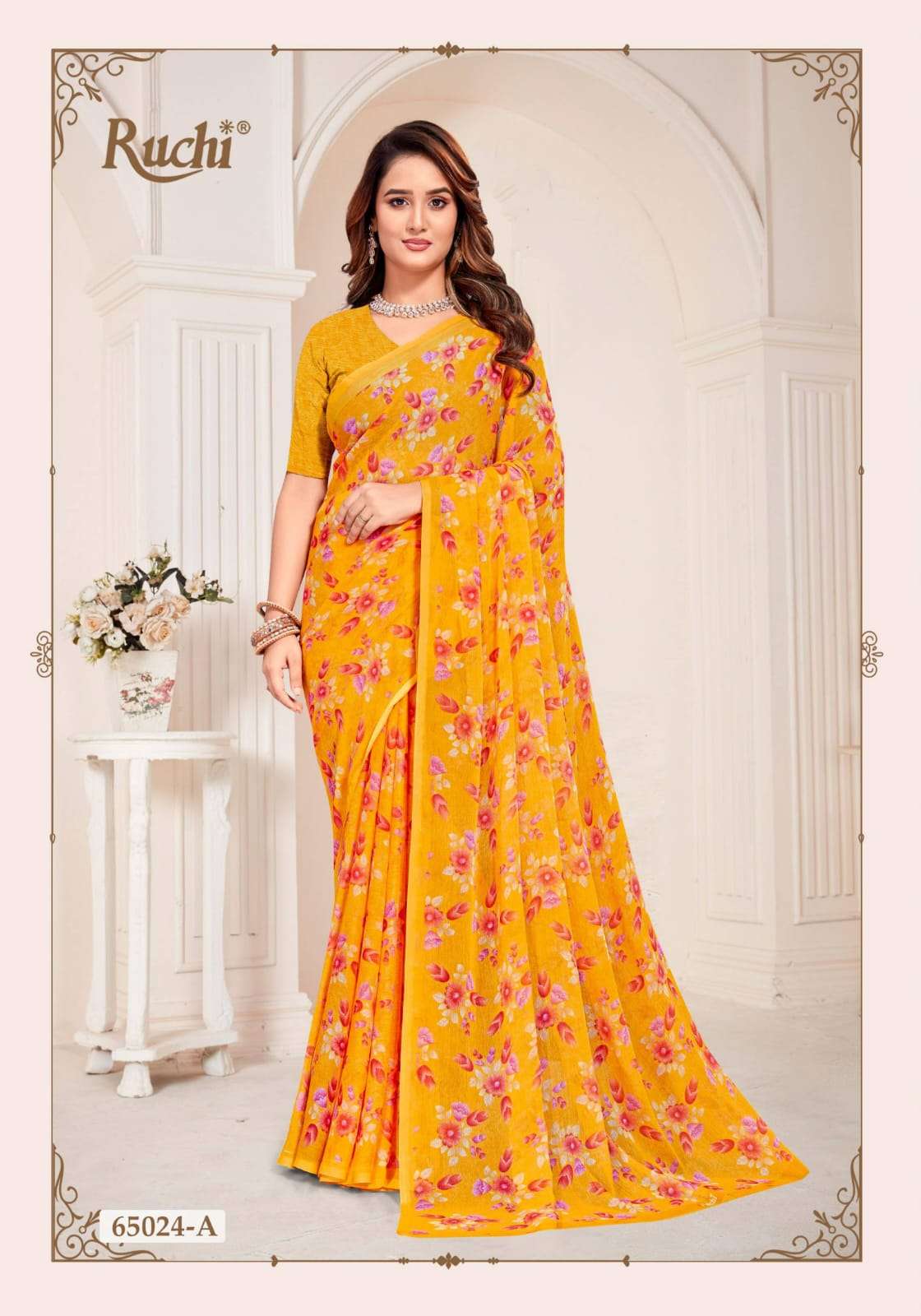 Ruchi Saree Super Star Chiffon Vol 261 Chiffon Saree Wholesale - Amrah Wholesale