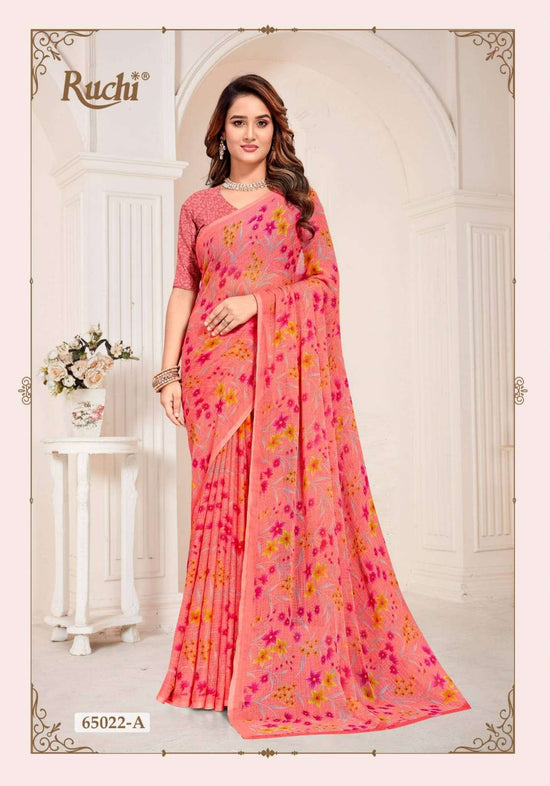 Ruchi Saree Super Star Chiffon Vol 261 Chiffon Saree Wholesale - Amrah Wholesale