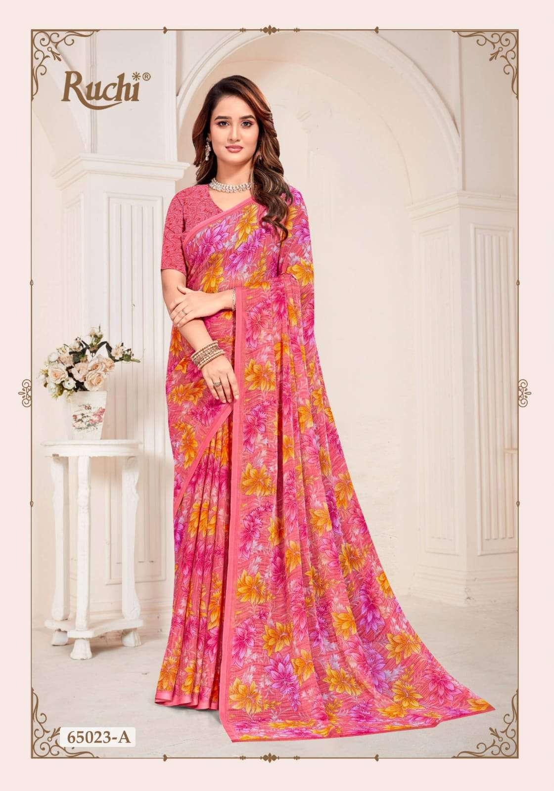 Ruchi Saree Super Star Chiffon Vol 261 Chiffon Saree Wholesale - Amrah Wholesale