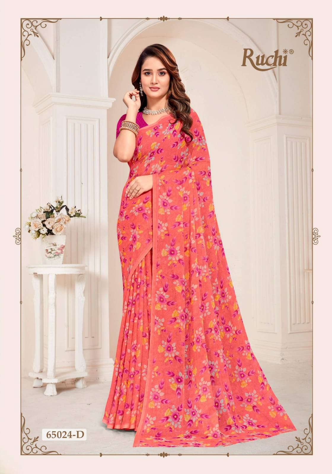 Ruchi Saree Super Star Chiffon Vol 261 Chiffon Saree Wholesale - Amrah Wholesale