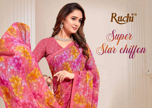 Ruchi Saree Super Star Chiffon Vol 261 Chiffon Saree Wholesale - Amrah Wholesale
