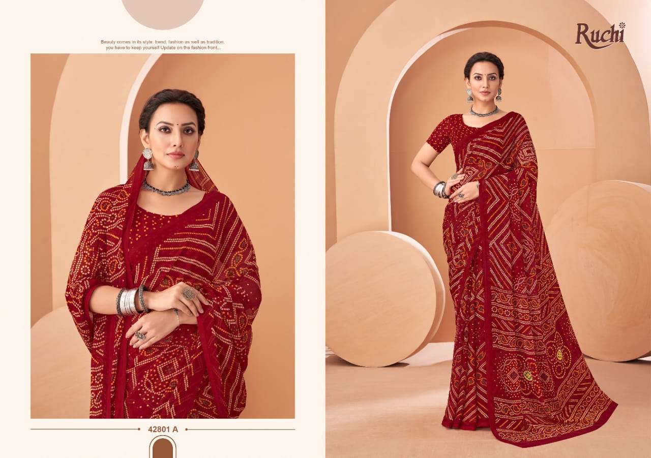 Ruchi Saree Super Star Vol Chiffon 195 Saree - Amrah Wholesale