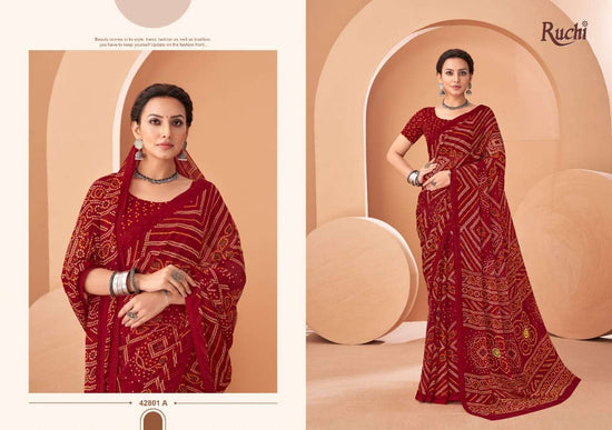 Ruchi Saree Super Star Vol Chiffon 195 Saree - Amrah Wholesale