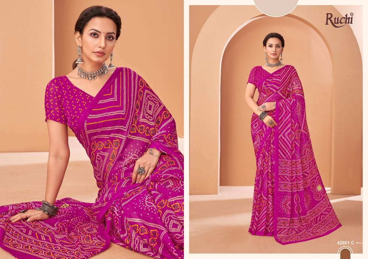 Ruchi Saree Super Star Vol Chiffon 195 Saree - Amrah Wholesale