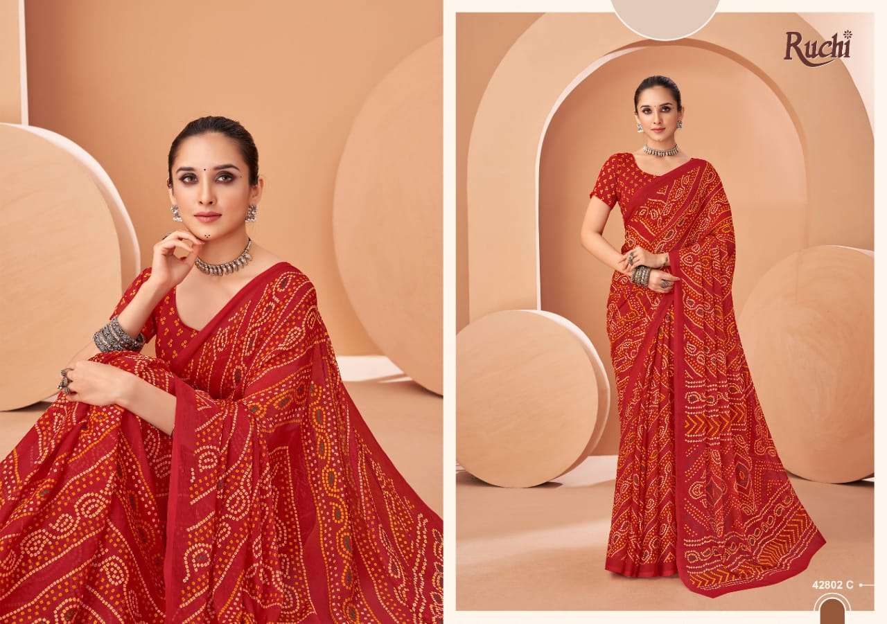 Ruchi Saree Super Star Vol Chiffon 195 Saree - Amrah Wholesale