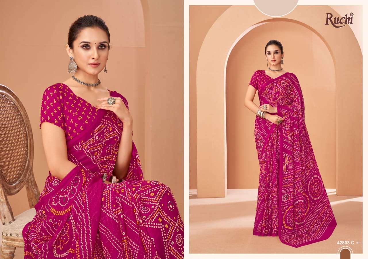 Ruchi Saree Super Star Vol Chiffon 195 Saree - Amrah Wholesale