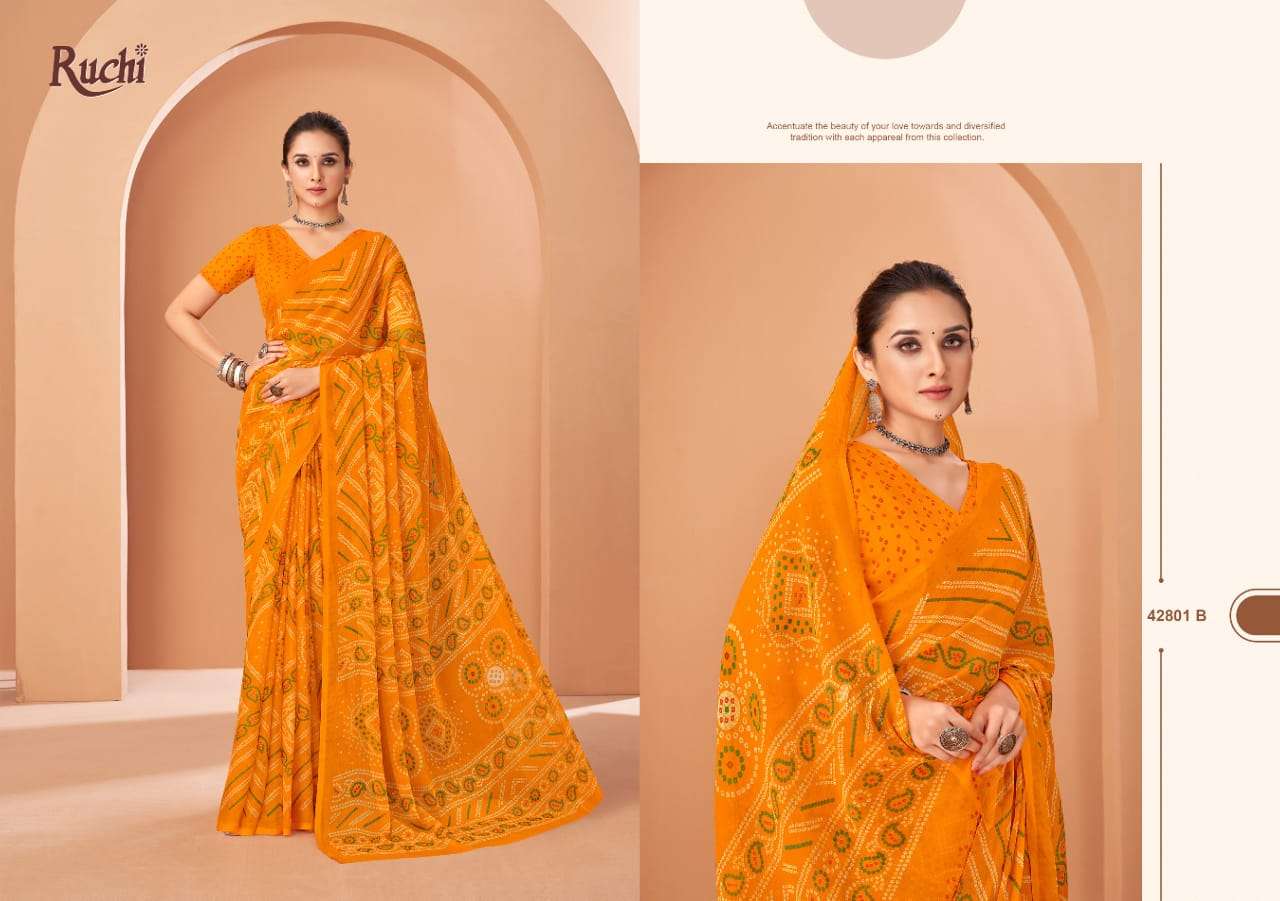 Ruchi Saree Super Star Vol Chiffon 195 Saree - Amrah Wholesale