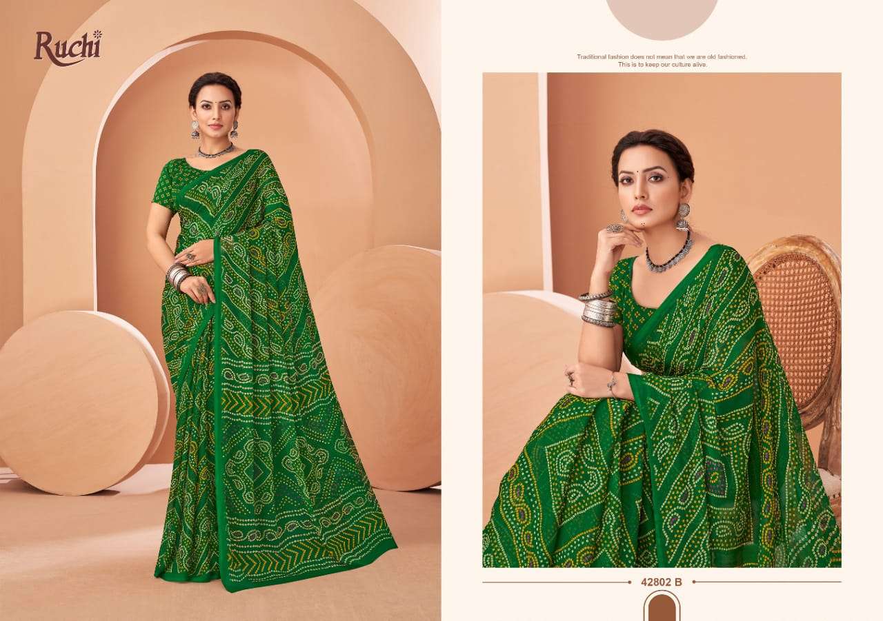 Ruchi Saree Super Star Vol Chiffon 195 Saree - Amrah Wholesale