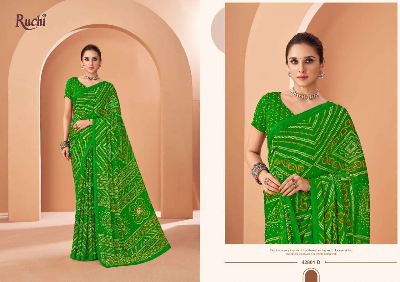 Ruchi Saree Super Star Vol Chiffon 195 Saree - Amrah Wholesale