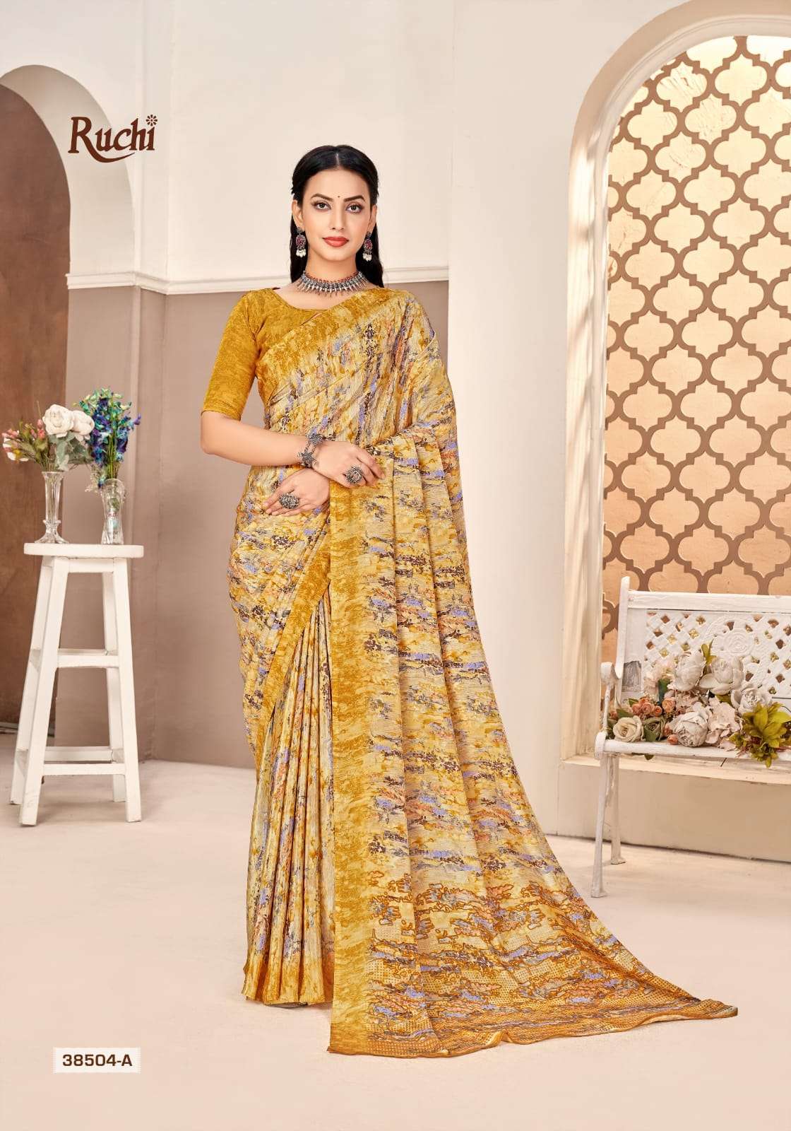 Ruchi Saree Vedanta Silk Crepe Silk Saree - Amrah Wholesale