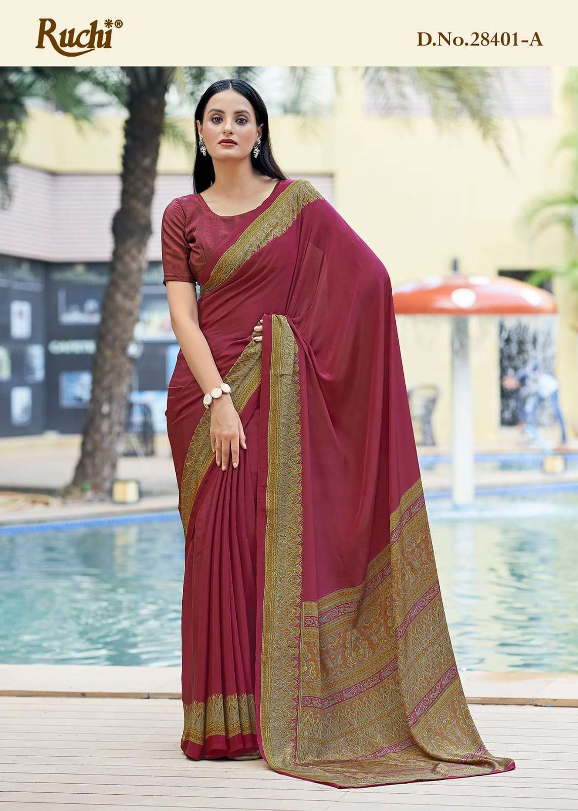 Ruchi Saree Vedanta Silk Vol 27 Silk Crape Saree