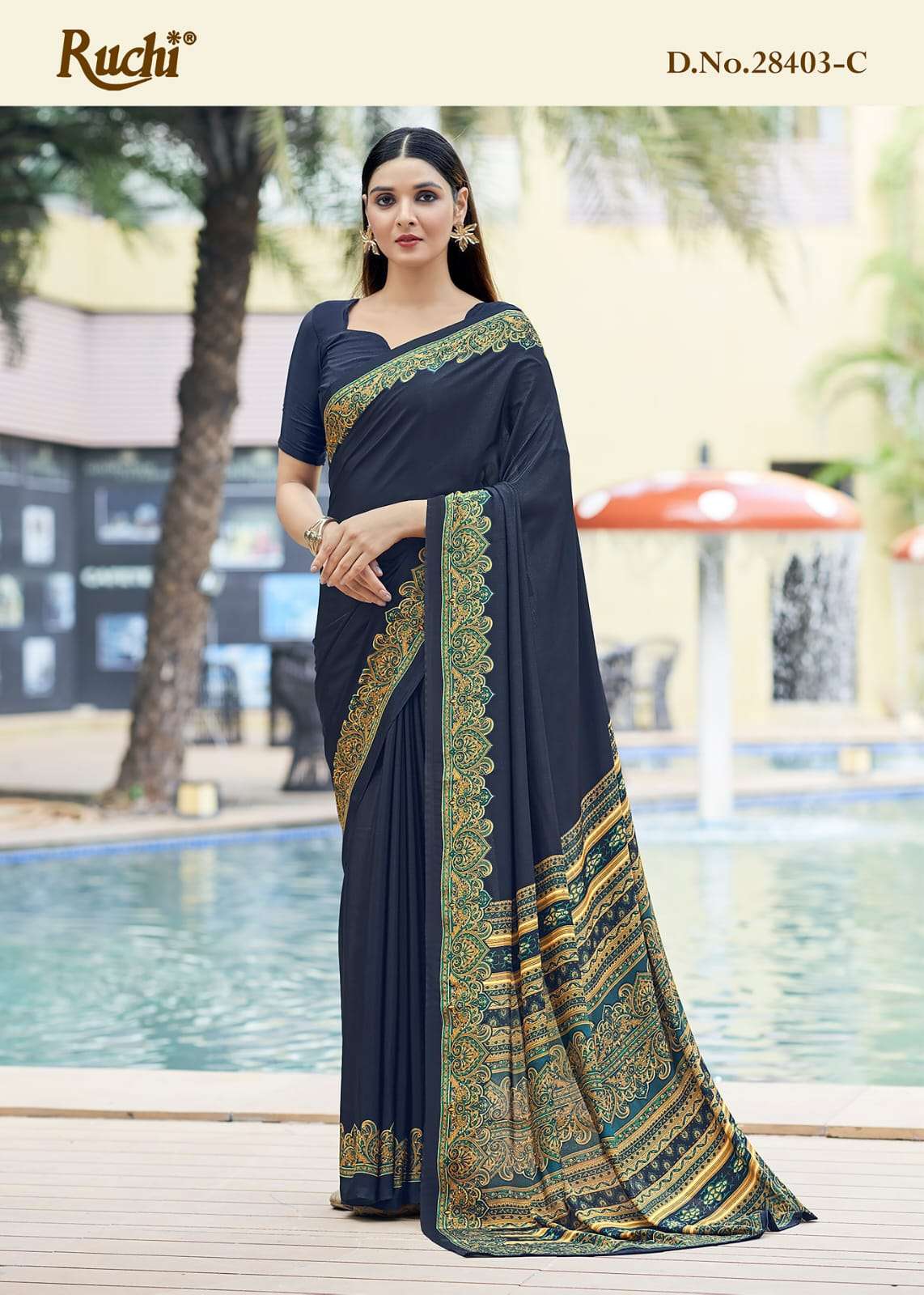 Ruchi Saree Vedanta Silk Vol 27 Silk Crape Saree