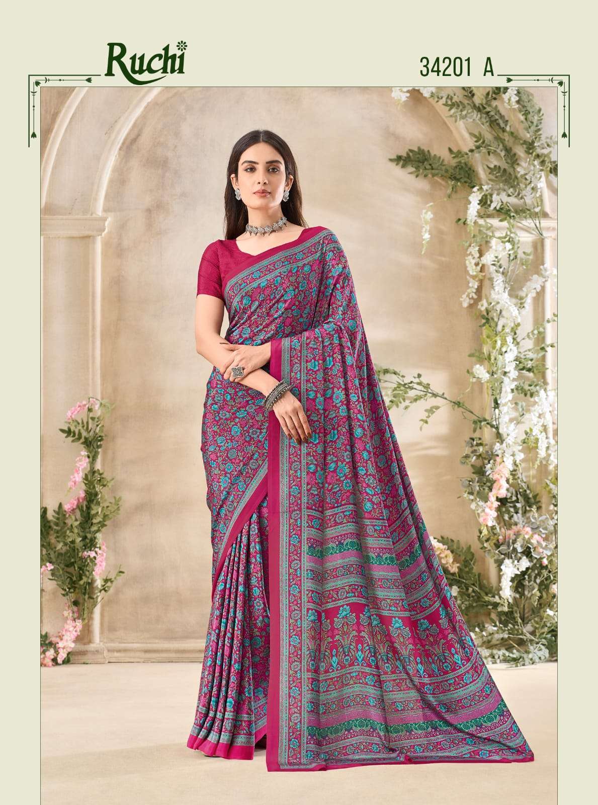 Ruchi Saree Vedanta Silk Vol 35 Silk Crape Saree