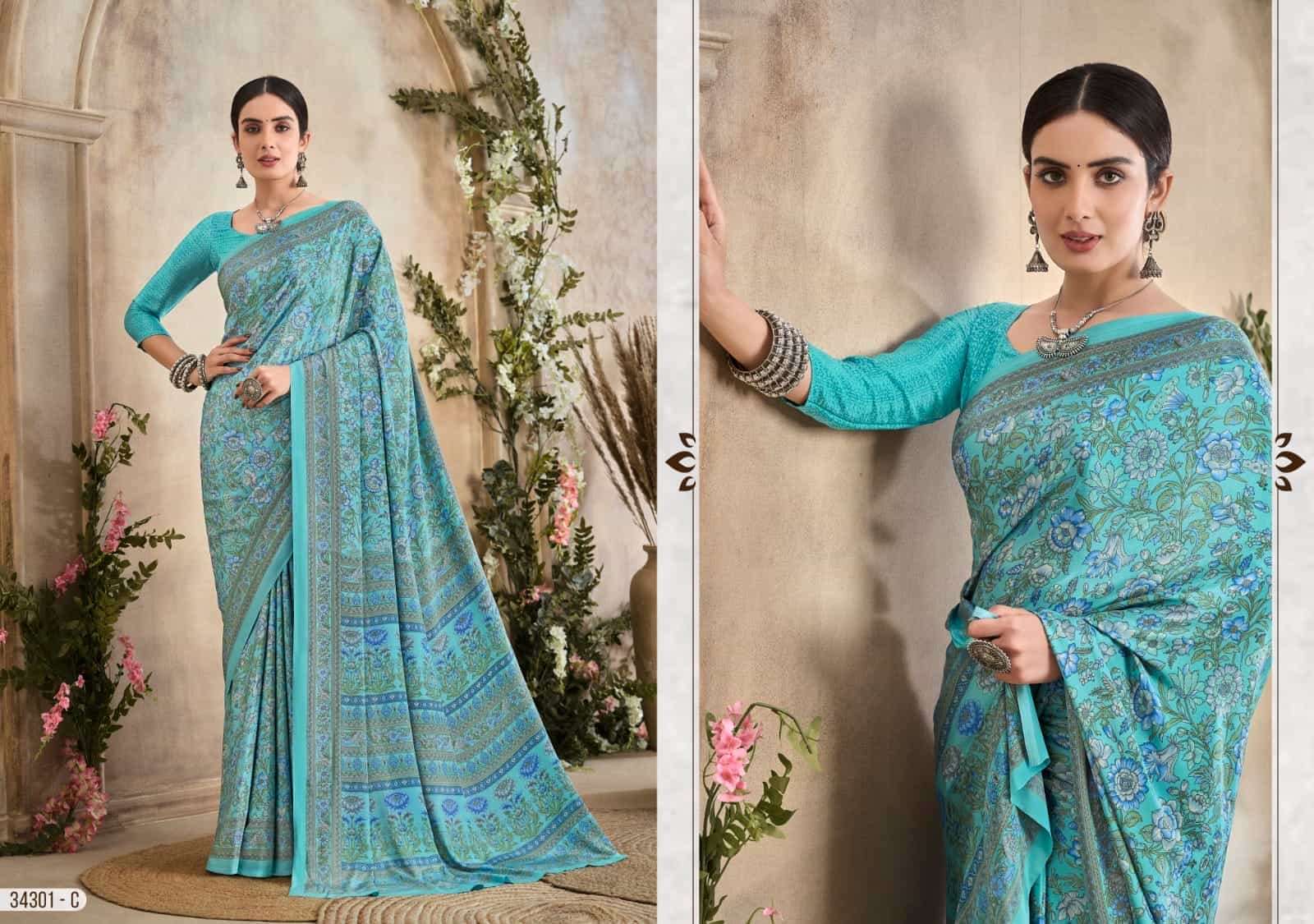 Ruchi Saree Vedanta Silk Vol 36 Silk Crepe Printed Saree - Amrah Wholesale