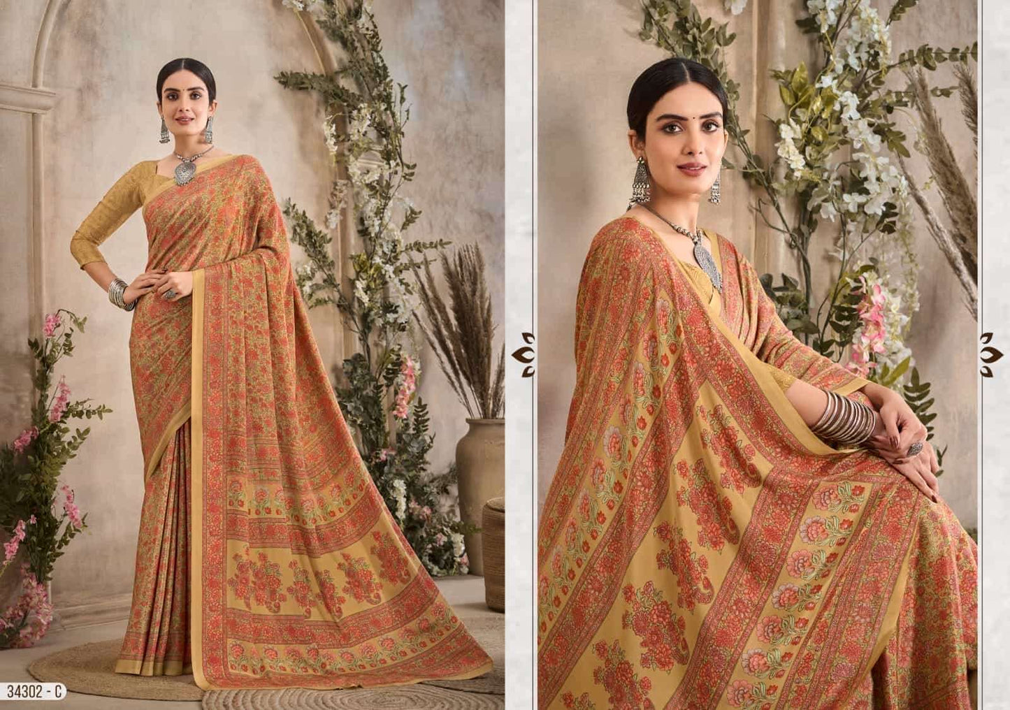 Ruchi Saree Vedanta Silk Vol 36 Silk Crepe Printed Saree - Amrah Wholesale