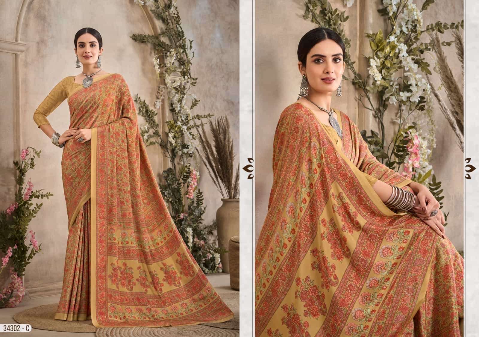 Ruchi Saree Vedanta Silk Vol 36 Silk Crepe Printed Saree - Amrah Wholesale