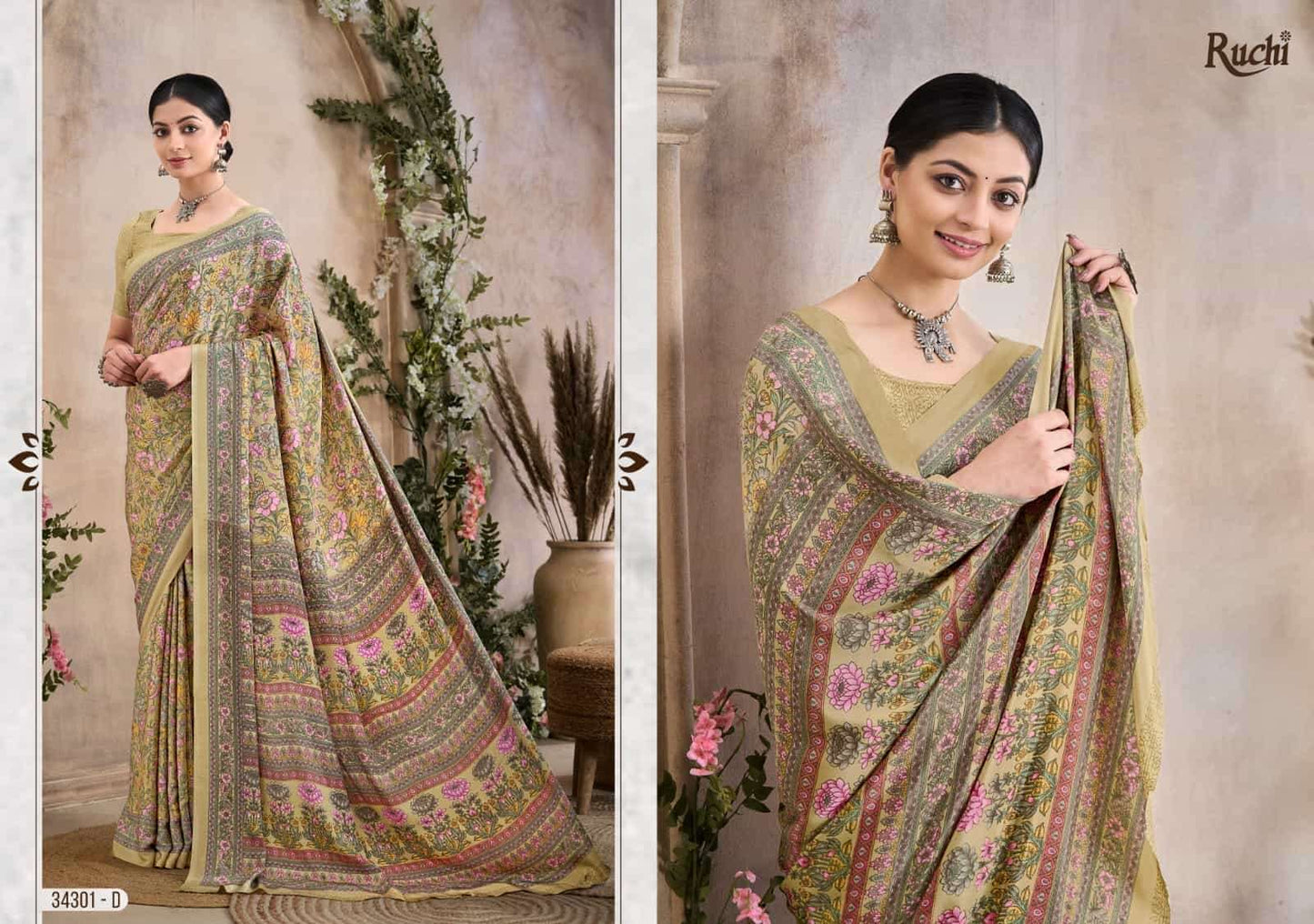 Ruchi Saree Vedanta Silk Vol 36 Silk Crepe Printed Saree - Amrah Wholesale