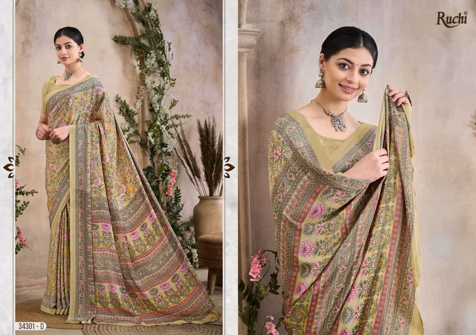 Ruchi Saree Vedanta Silk Vol 36 Silk Crepe Printed Saree - Amrah Wholesale