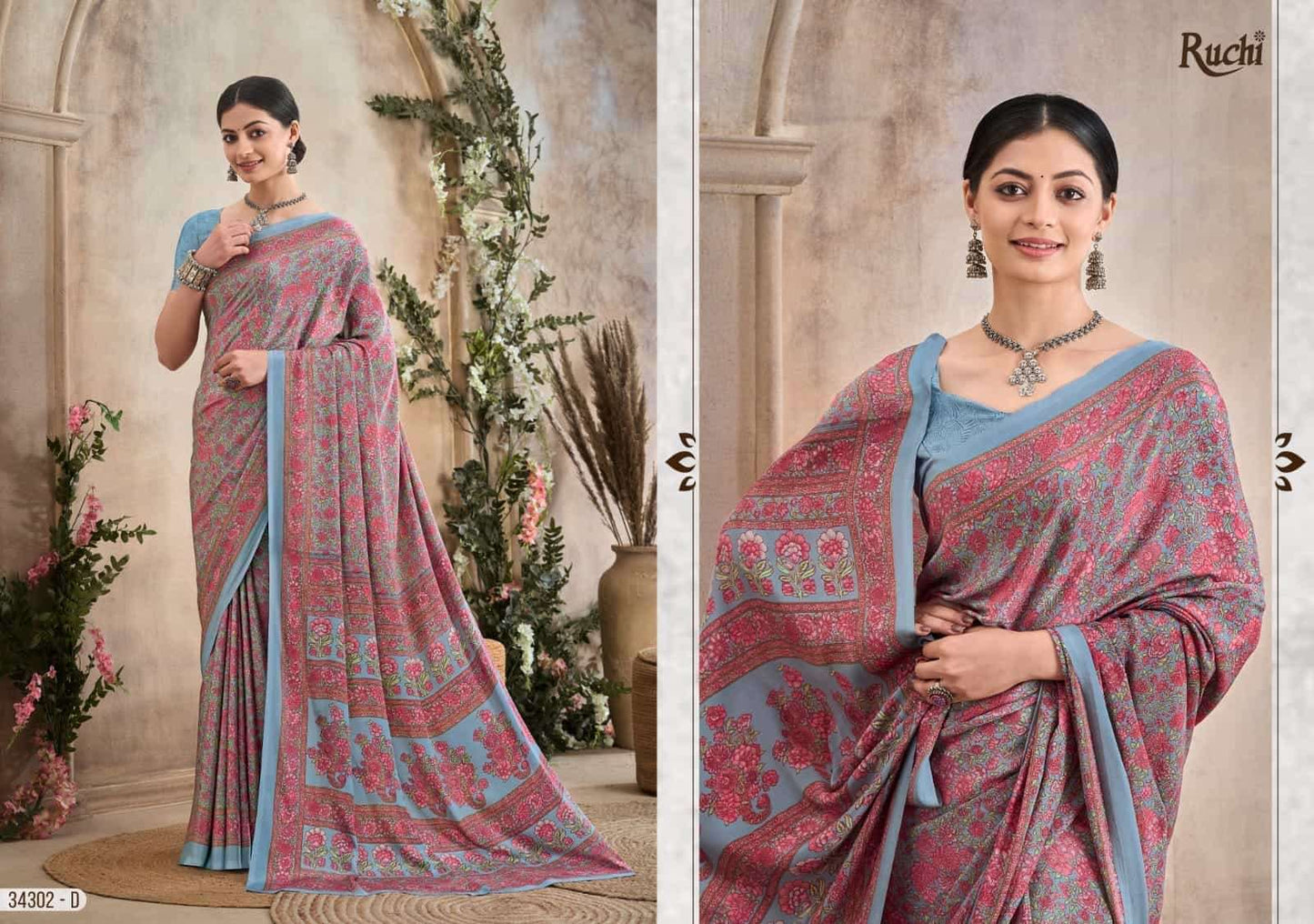 Ruchi Saree Vedanta Silk Vol 36 Silk Crepe Printed Saree - Amrah Wholesale