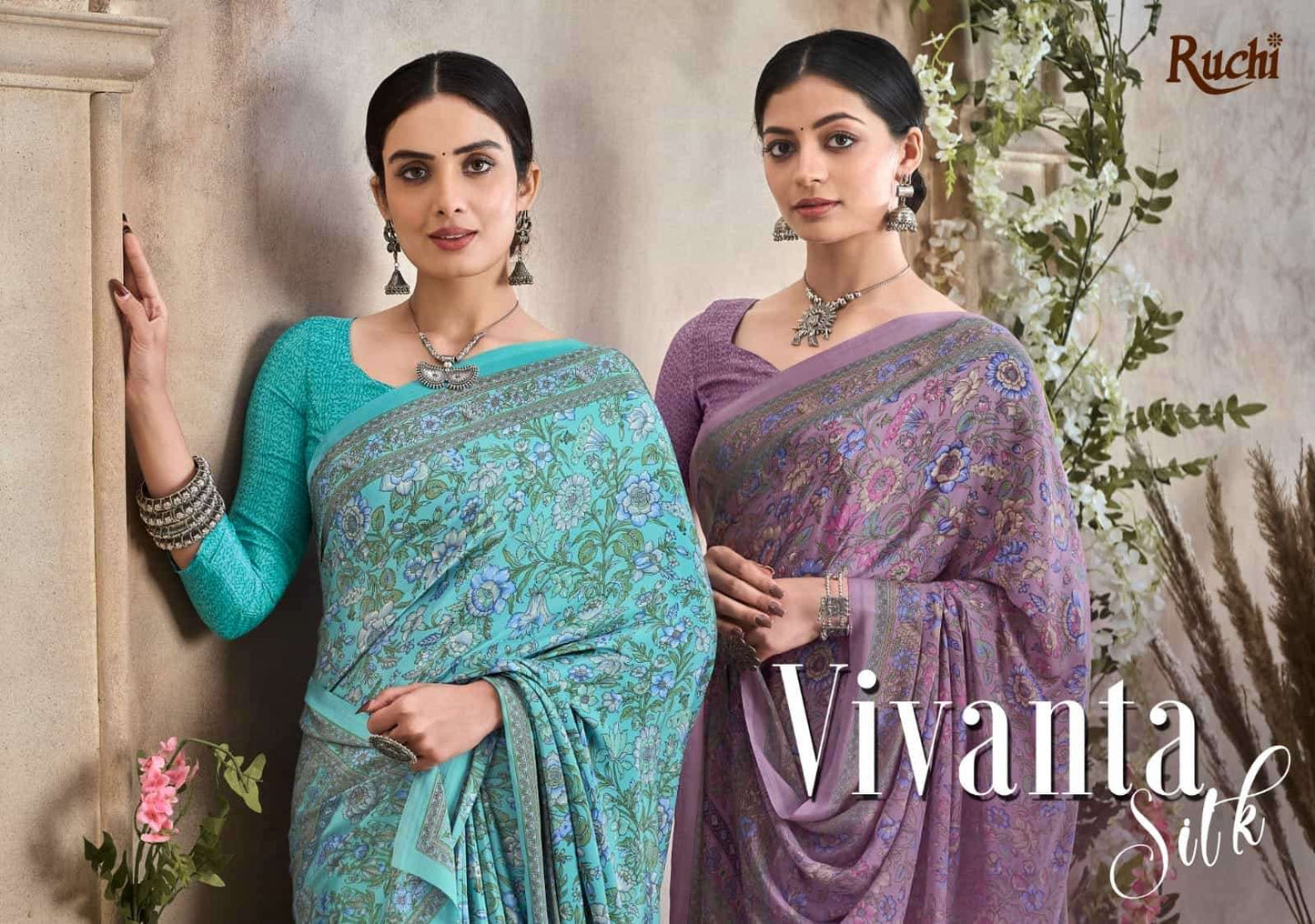 Ruchi Saree Vedanta Silk Vol 36 Silk Crepe Printed Saree - Amrah Wholesale