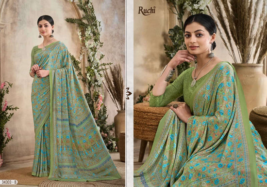 Ruchi Saree Vedanta Silk Vol 36 Silk Crepe Printed Saree - Amrah Wholesale