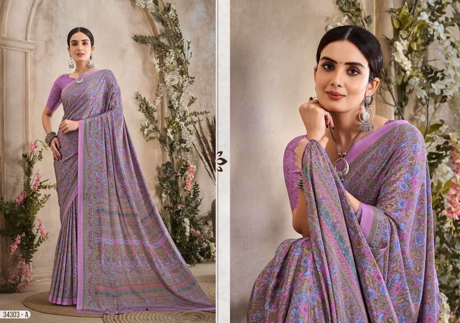 Ruchi Saree Vedanta Silk Vol 36 Silk Crepe Printed Saree - Amrah Wholesale