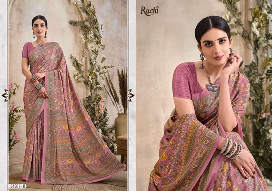 Ruchi Saree Vedanta Silk Vol 36 Silk Crepe Printed Saree - Amrah Wholesale