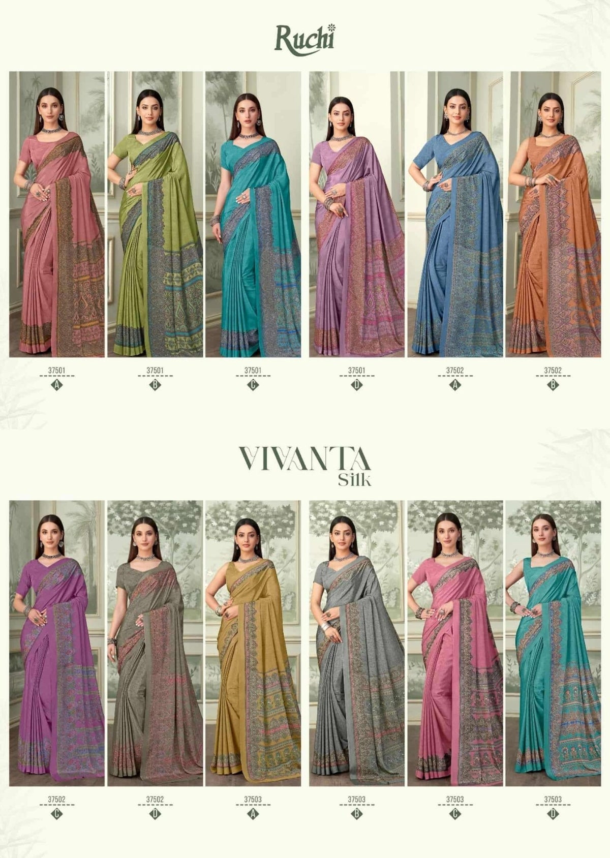 Ruchi Saree Vedanta Silk Vol 37 Premium Silk Crepe Saree Collection - Amrah Wholesale