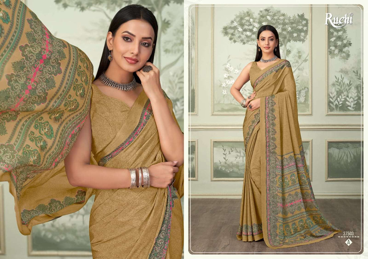 Ruchi Saree Vedanta Silk Vol 37 Premium Silk Crepe Saree Collection - Amrah Wholesale
