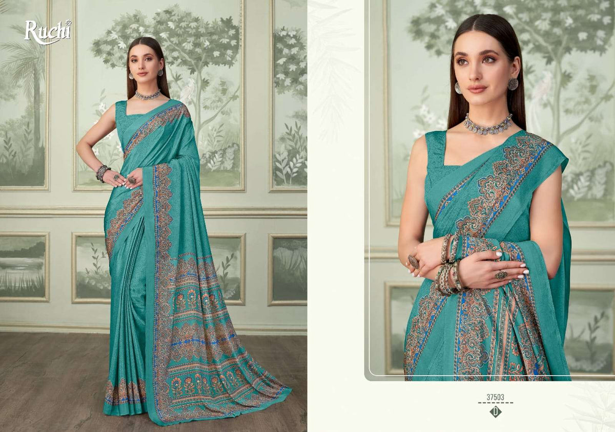 Ruchi Saree Vedanta Silk Vol 37 Premium Silk Crepe Saree Collection - Amrah Wholesale