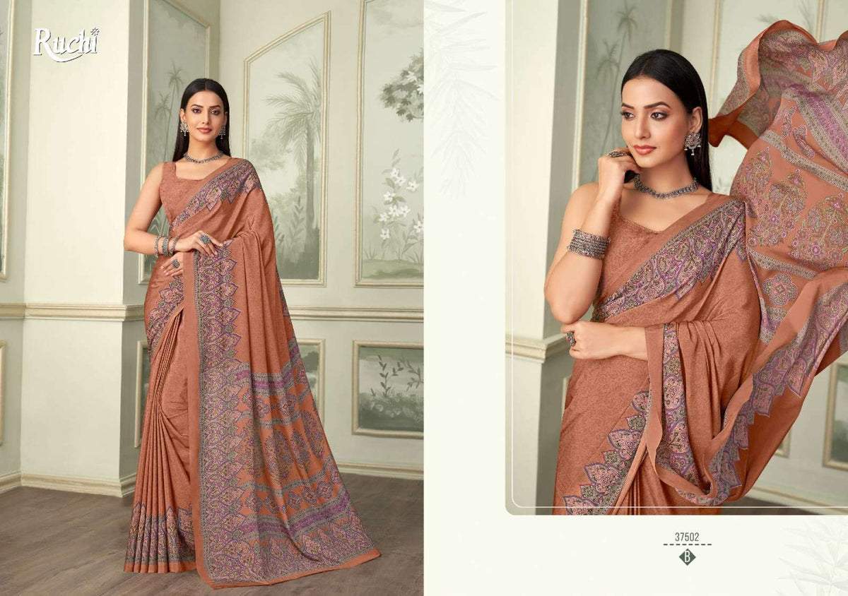 Ruchi Saree Vedanta Silk Vol 37 Premium Silk Crepe Saree Collection - Amrah Wholesale
