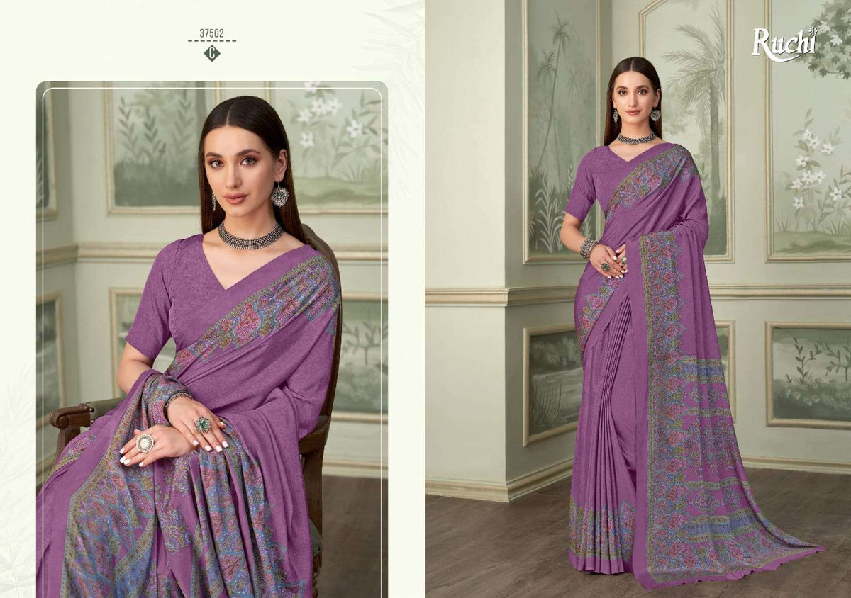 Ruchi Saree Vedanta Silk Vol 37 Premium Silk Crepe Saree Collection - Amrah Wholesale