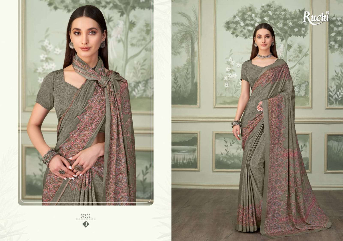 Ruchi Saree Vedanta Silk Vol 37 Premium Silk Crepe Saree Collection - Amrah Wholesale