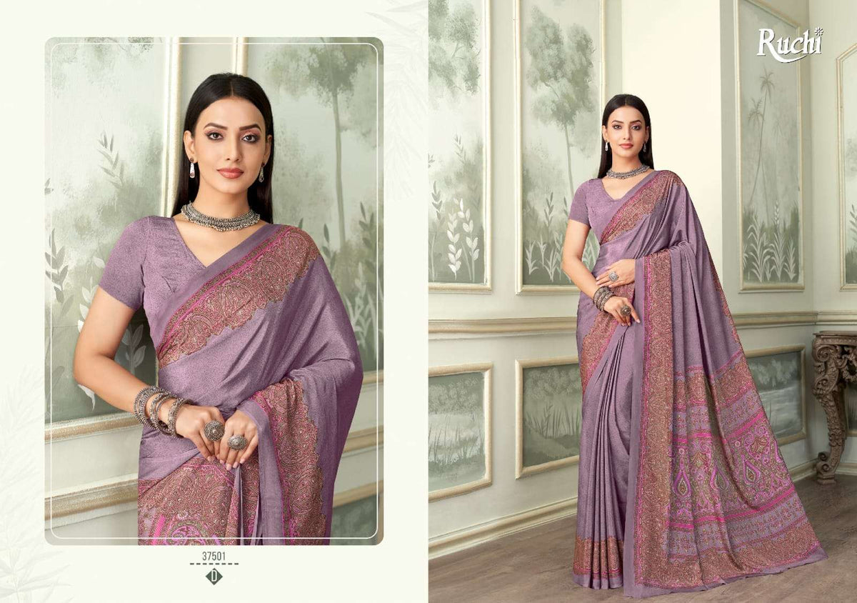 Ruchi Saree Vedanta Silk Vol 37 Premium Silk Crepe Saree Collection - Amrah Wholesale