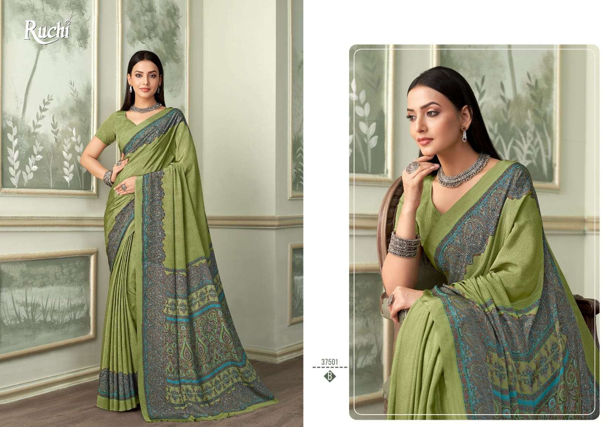 Ruchi Saree Vedanta Silk Vol 37 Premium Silk Crepe Saree Collection - Amrah Wholesale