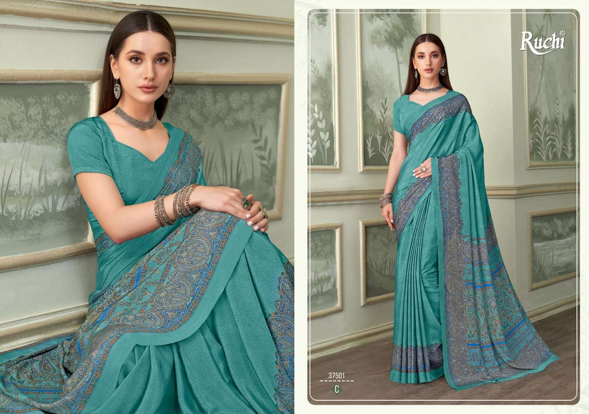 Ruchi Saree Vedanta Silk Vol 37 Premium Silk Crepe Saree Collection - Amrah Wholesale