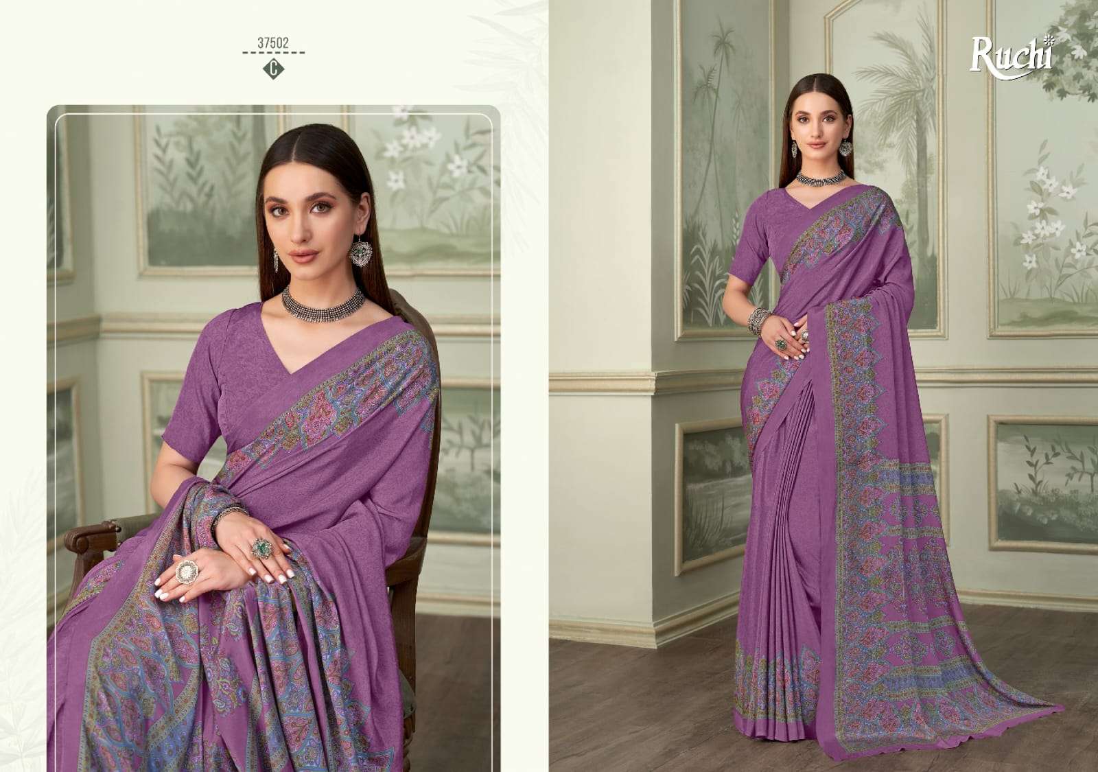 Ruchi Saree Vedanta Silk Vol 37 Premium Silk Crepe Saree Collection