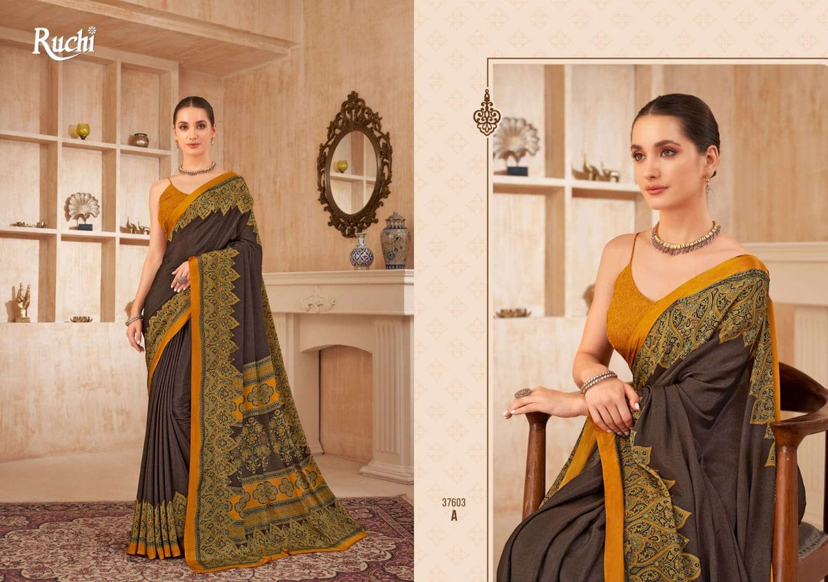 Ruchi Saree Vedanta Silk Vol 38 Crape Printed Saree - Amrah Wholesale