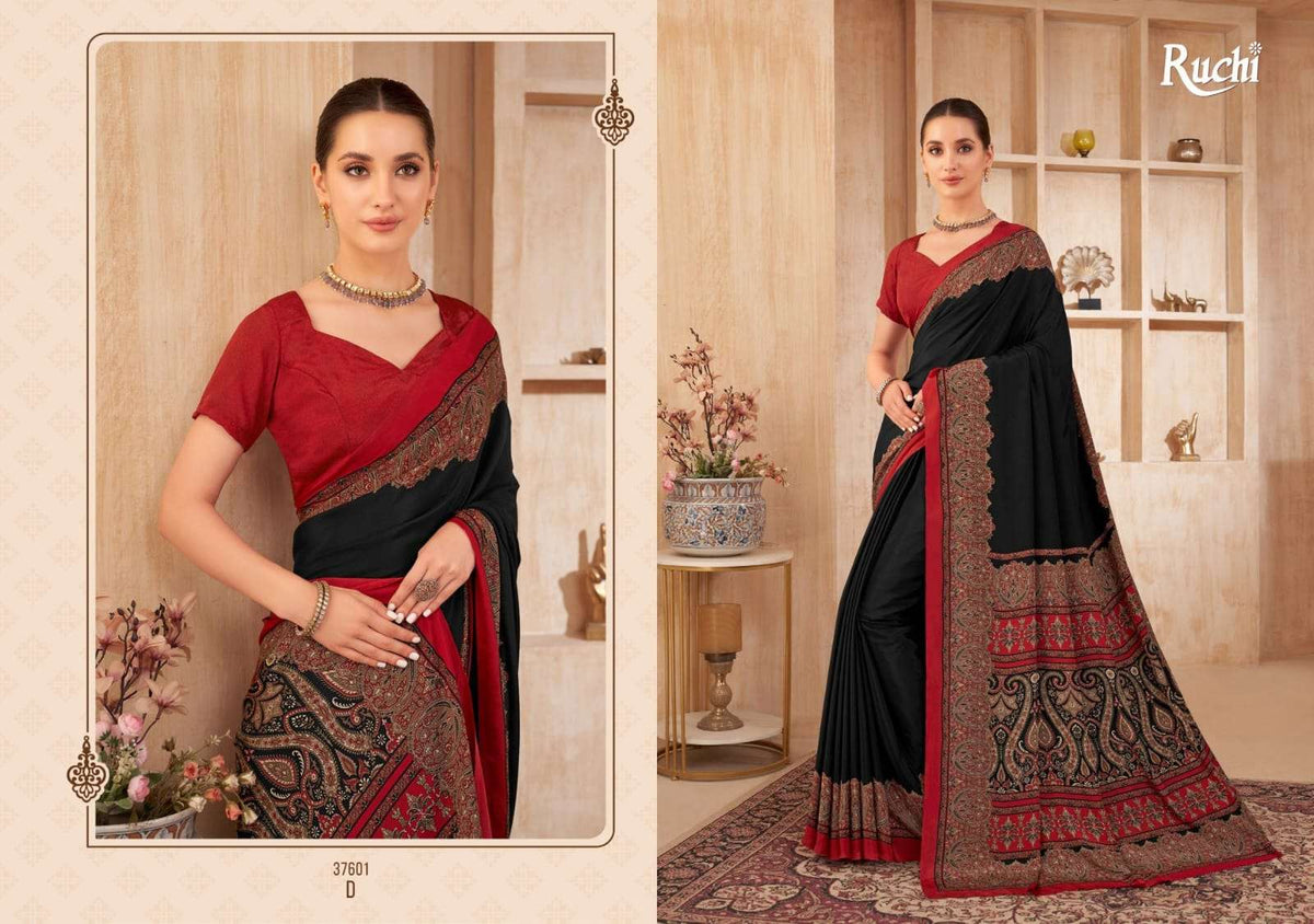 Ruchi Saree Vedanta Silk Vol 38 Crape Printed Saree - Amrah Wholesale