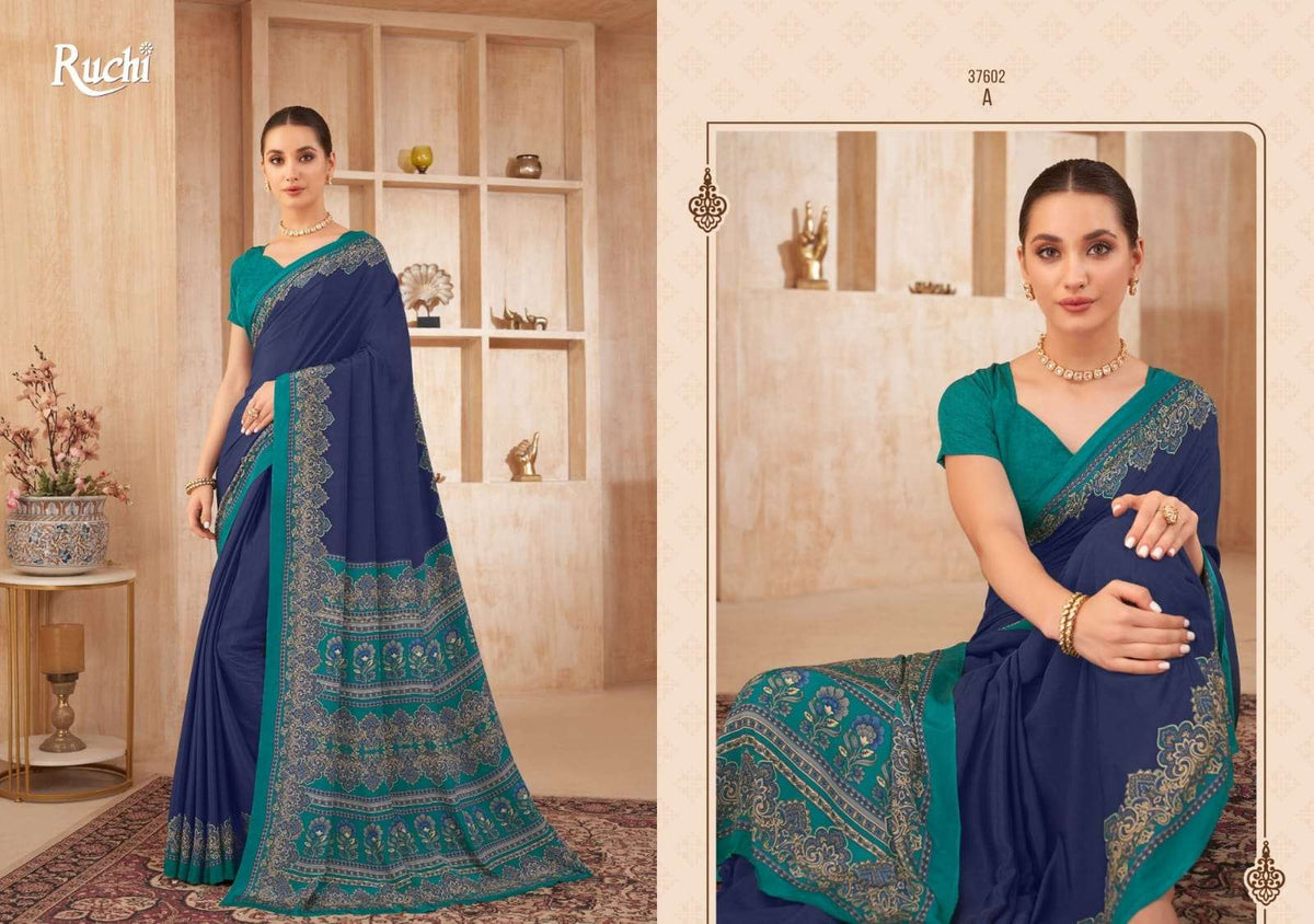 Ruchi Saree Vedanta Silk Vol 38 Crape Printed Saree - Amrah Wholesale